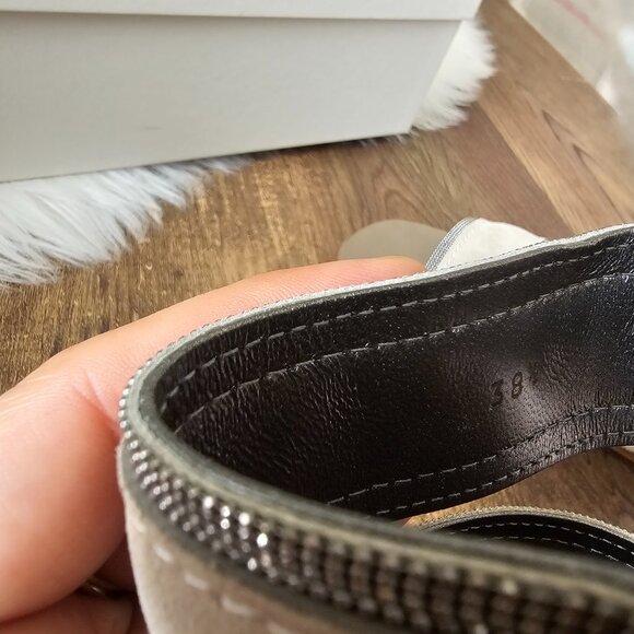 NWT!! Brunello Cucinelli Monili/Beaded Suede Sling Back Flat Sandals 7.5 - Picture 8 of 16